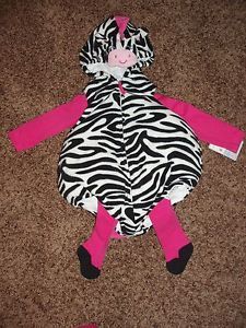 New Girl Carter's Infant Halloween Costume 3 PC Zebra Tights Top Plush 6 9 Month