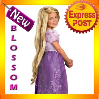 W160 Tangled Disney Rapunzel Girls Blonde Fancy Dress Party Costume Wig