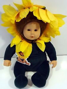 Anne Geddes Sunflower 15" Baby Doll 2005 Stuffed Plush Costume Doll