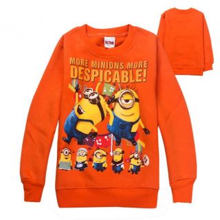 Minions Despicable Me Baby Girls Boys Costume Fleeced T Shirts Kids Gift 4 5Year