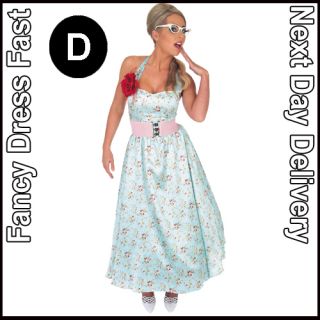 Adult Ladies Mens 1950s Fancy Dress Costume Outfit New Polka Dot Rockabilly Prom