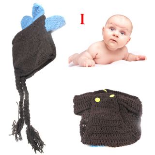 Toddler Kids Baby Photo Prop Knit Crochet Hat Cap Beanie Animal Costume 0 12M