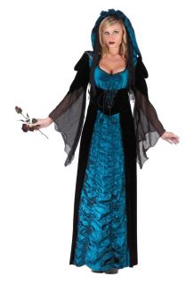 Bride Midnight Blue Adult Womens Costume Scary Halloween Gown Floor Length Dress