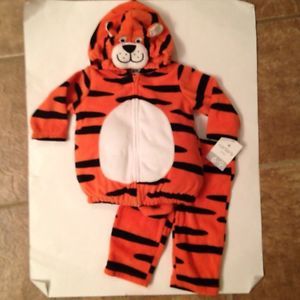 Baby Boy Girl Infant Orange Black White Tiger Halloween Costume 6 9 Months 2 PC
