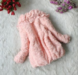 Junoesque Baby Toddler Girl Faux Fur Floral Coat Kids Winter Warm Jacket Costume