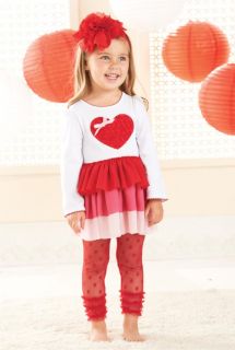 Mud Pie Baby Infant Girls Valentines Sweet Heart Pink Heart Tier Dress 0M 5T