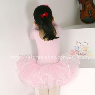 Pink White Black Baby Toddler Girl Leotard Ballet Tutu Costume Dress 3 8 Yrs