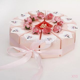 10x 10 Slice Cake Slice Box Baby Shower Wedding Favor Box Centerpiece Sweet Love