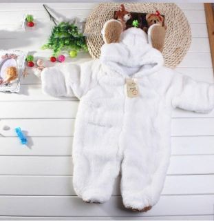 Baby Boys Girls Hoodie Romper Fleece Animal Play Suit Outfit Costume Snowsuit