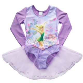 Girl Princess Tinkerbell Ballet Dance Dress Fairy Tutu Leotard Costume Sz 3 6 Y