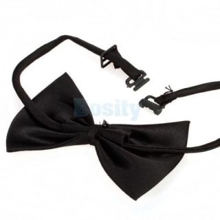 2X Pet Dog Cat Adjustable Bow Tie Necktie Collar for Suit Costume Black White