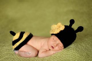 Cute Baby Infant Bees Costume Crochet Photo Photography Prop Newborn L104