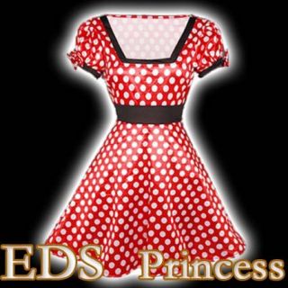 E824 Red Minnie Mouse Party Fancy Dress Costume Outfit