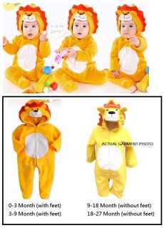 0 30M Baby Boy Girl Animal Safari Party Clothes Lion Costume Romper Body Suit