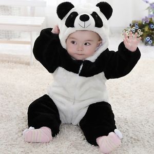Baby Romper Warm Panda Long Sleeve Baby Dress Infant Romper Halloween Costume