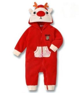New Baby Boys Girls Xmas Santas Party Hoodie Suit Costume Jumpsuit Kids Outfits