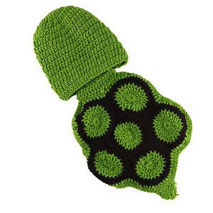 Tortoise Newborn Baby Boy Crochet Knit Beanie Animal Costume Photo Prop Outfits
