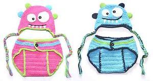 Baby Crochet Monster Outfit Set Photo Photography Prop Newborn Costume Boy Girl