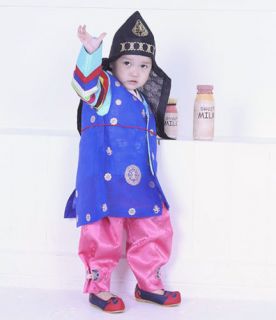 Korean tranditional Clothes HANBOK Cap Phoenix Hat Dress Baby Boy Kids 5Colors