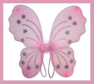 Pink Fairy Princess Star Dress Up Girl Butterfly Wings Toddler Costume Wing