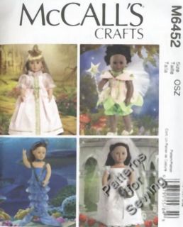 Pattern McCalls 18"inch American Girl Doll Clothes Princess Fairy Bride New