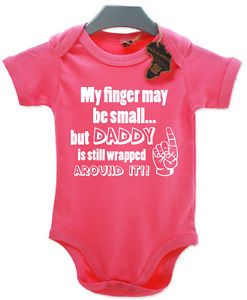 My Finger Daddy Wrapped Gift Cute Baby Grow Boy Girl Babies Clothes Funny Bib