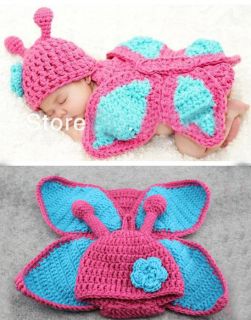 Cute Baby Infant Butterfly Knitted Costume Photo Photography Prop Newborn L50