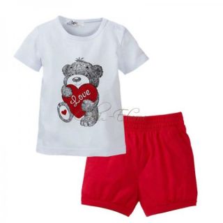 Baby Toddler Boy Bear T Shirt Top Pants Costume Summer Outfits 2pc Age 1 3 Years