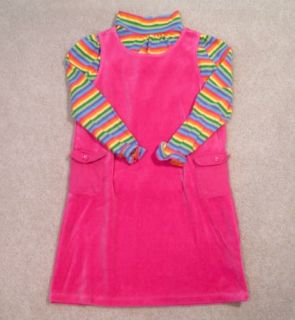 Girls Fall Winter Colorful Dress Outfit Set 8 Lands End Excellent