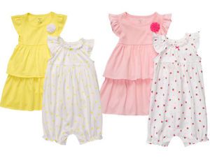 Carters Dress Romper 2 Pack Set Baby Girls Summer Clothes 6 9 12 18 24 Months