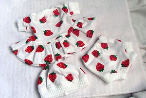 OOAK Baby Doll Strawberry Dress Set for 8 9 inch Baby Clothes