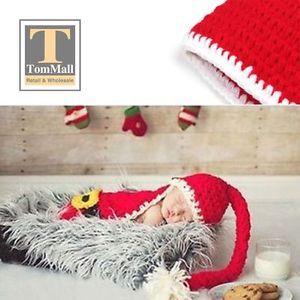 Baby Girl Boy Newborn Christmas Knit Crochet Clothes Outfit Photo Prop CA1030