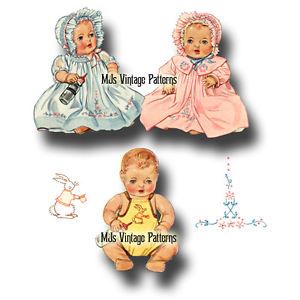Vintage Baby Doll Clothes Dress Pattern 11" DY Dee