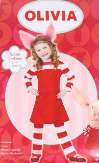 Cute Olivia The Pig Costume Dress Red Striped Child Toddler