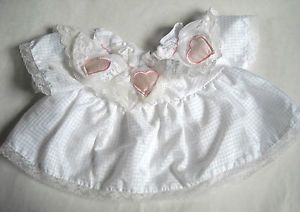 Baby Doll Clothes 14 16" Vintage Pink White Heart Dress Cabbage Patch Kids
