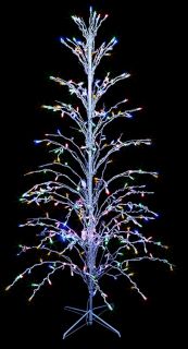 6' Multi LED Lighted Christmas Cascade Twig Tree Outdoor Yard Art Decoration