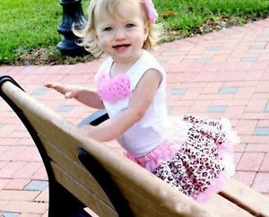 2pcs Baby Girl Kids Tutu Dress Top Skirt Pink Dress Leopard Clothes 3 to 4 Years