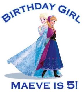 Frozen Anna Elsa Birthday Girl Youth Personalized Name Custom Toddler Tee Shirt