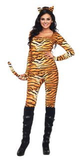 Tigress Woman Costume Leg Avenue Adult Sexy Spandex Catsuit Bodysuit Halloween