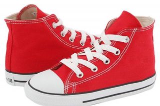 Converse Chuck Taylor Hi 7J232 Classic Red Canvas Kids Infant Shoes Toddler