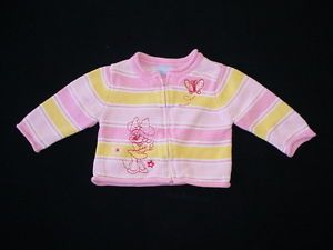 Walt Disney Minnie Mouse Pink Zip Front Sweater Infant Baby Girls 6M