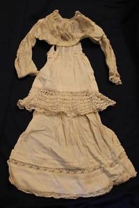 Antique Victorian Baby Doll Clothes Dress Skirt Petticoat Blouse Lace Edwardian
