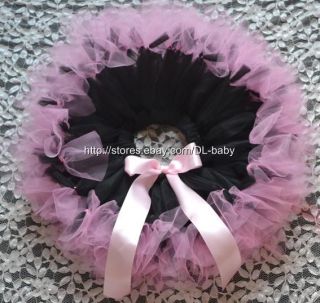 Pink Black Party Costume Ballet Girl Toddler Baby Tutu Skirt 0 5T