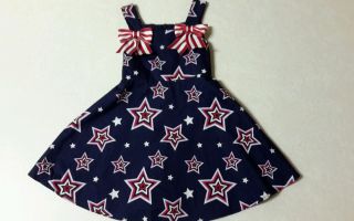 Bonnie Jean 2 T Patriotic Dress Red White Blue Stars Bows 4th of July