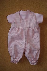Handmade Doll Clothes for 12" 14" Baby Dolls Pink Romper with T Shirt