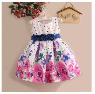 Baby Girl's Print Party Princess Wedding Costumes Flower Dress Age 1 5 Years