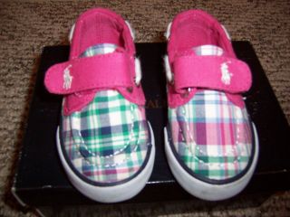 Toddler Girl Shoes Size 4 Polo Ralph Lauren Pink Plaid