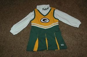Toddler Girls Green Bay Packers Cheerleader Outfit Size 18 Months Costume MO