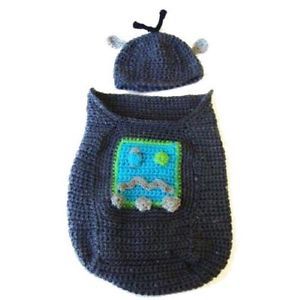 Robot Crochet Pattern Baby Cocoon Cozy Hat Cute Easy Newborn Infant Costume