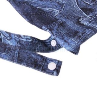 Baby Waterproof Zipper Bag Jeans Pattern Reusable Cloth Diaper Bag Denim Blue